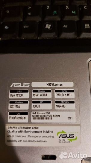 Ноутбук asus на запчасти