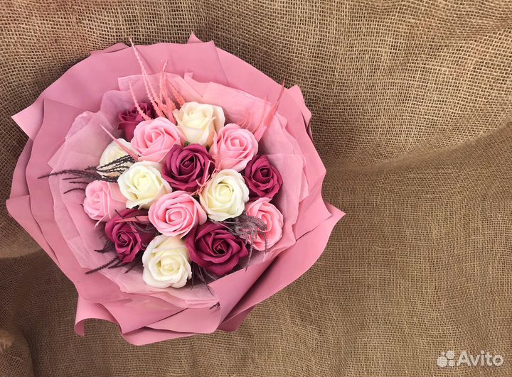 Букет из мыльных роз