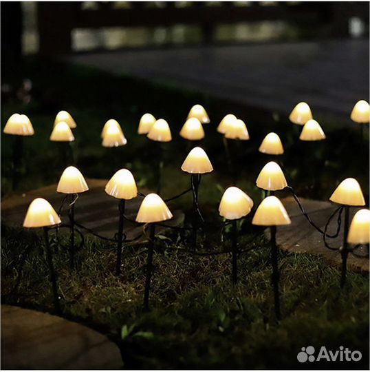 Уличная светодиодная гирлянда в виде грибов