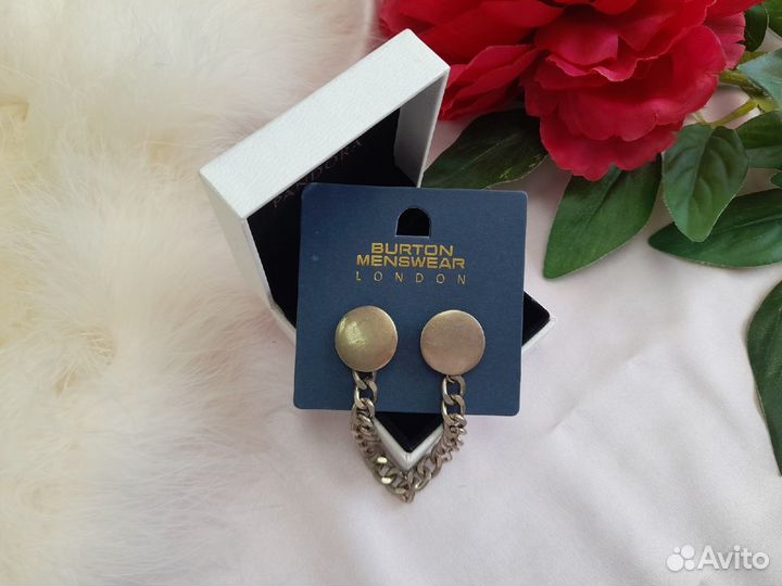 Ч13 зажим для галстука Next сток+ цепочка на ворот