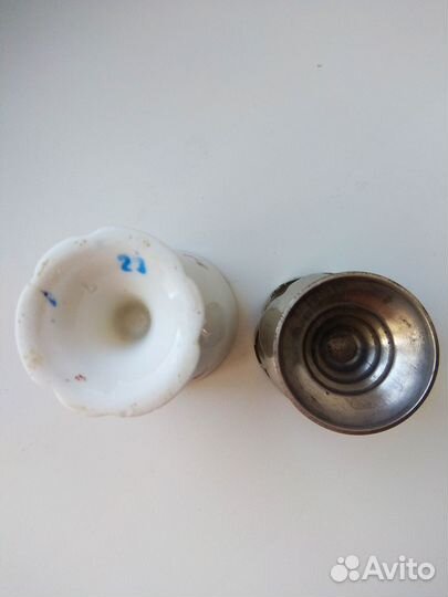 Пашотница, подставка для яйца старинная. Фарфор.19