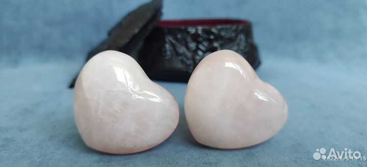 Сердца кварцевые розовые