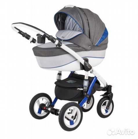 Adamex Barletta - коляска Rainbow серо-синяя