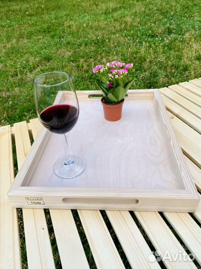 Деревянный поднос 45х35 ручной работы