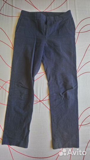 Брюки школьные синие 140