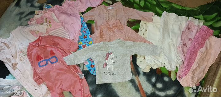 Вещи на девочку от 56-68 см пакетом