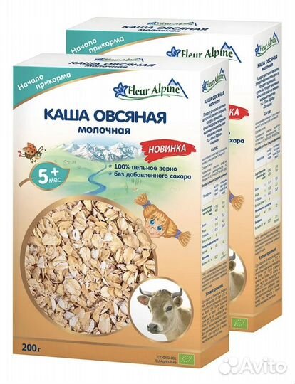 Каша fleur alpine молочная рисовая, овсяная