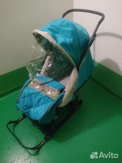 Детские санки коляска с колесами