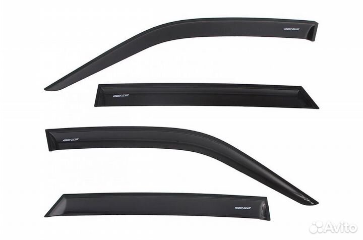 Ветровики ваз 2190 Гранта voron glass черные