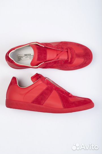 Кожаные кеды/ Maison Margiela Replica Low Red