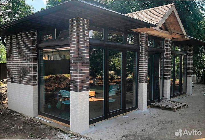 Гибкий кирпич амк на сетке для фасада и интерьера