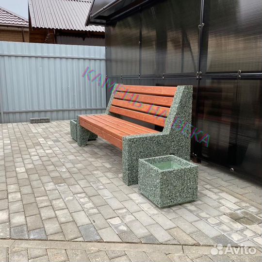 Скамейка парковая со спинкой