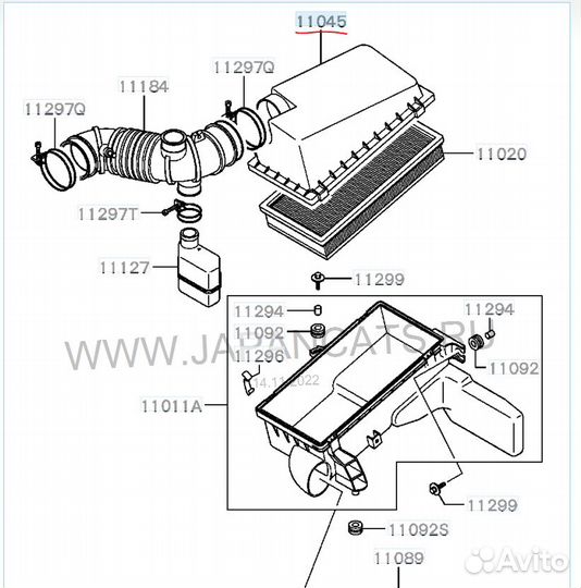 Крышка воздушного фильтра carisma 1.3 (4g13)