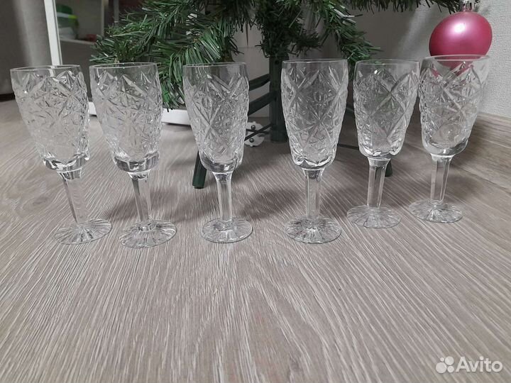 Ваза фужеры сахарница СССР хрусталь