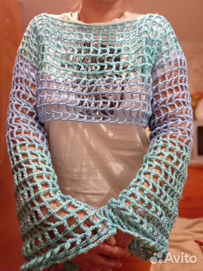 Кофта сетка вязаная y2k