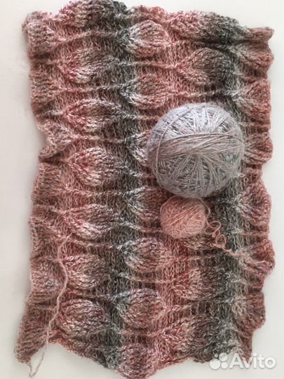 Пряжа кидмохер, полушерсть пакетом