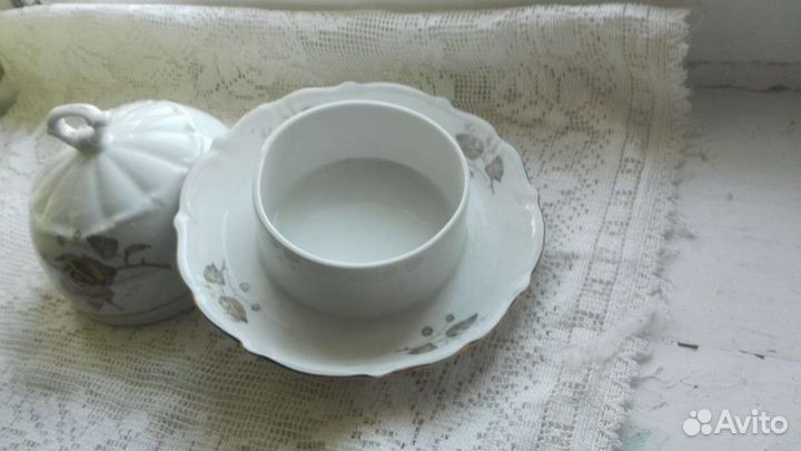 Масленка/икорница/паштетница фарфоровая,Польша