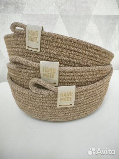 Корзины для хранения из хлопкового шнура