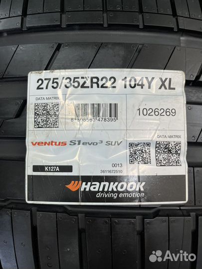 Hankook Ventus S1 Evo3 SUV K127A 275/35 R22 и 315/30 R22