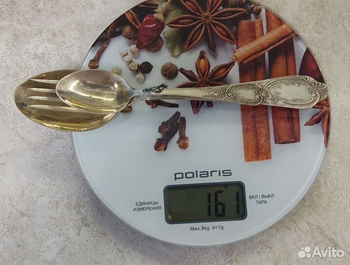 Набор столовых приборов серебро 875