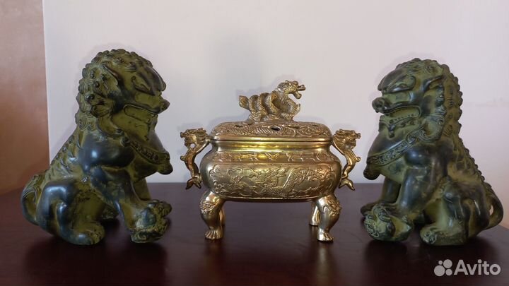Бронзовые статуэтки Львы