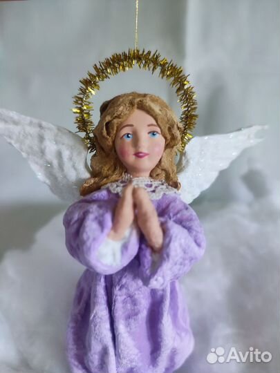 Ватная ёлочная игрушка Ангел