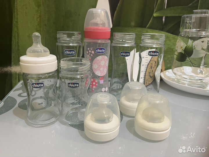 Стеклянные бутылочки chicco