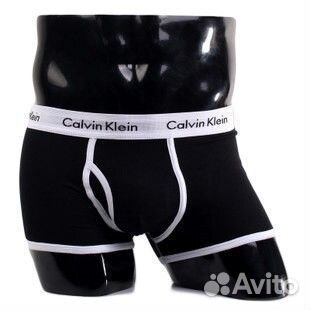 Трусы Calvin Klein черные с белой резинкой боксеры