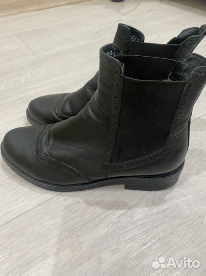 Ботинки натуральная кожа 36 37,мех цигейка