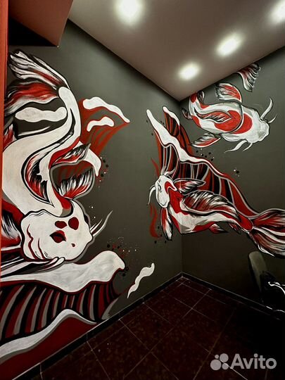 Художественная роспись стен, художник Мурманск