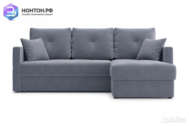 Диван угловой дельфин Вита темно-серый
