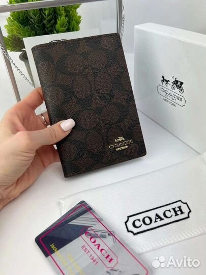 Обложка на для документов Coach натуральная кожа