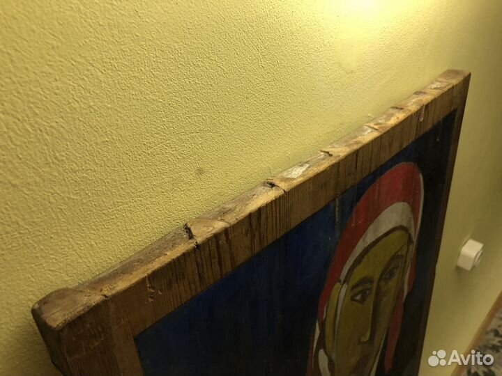 Старая картина авангард на дереве