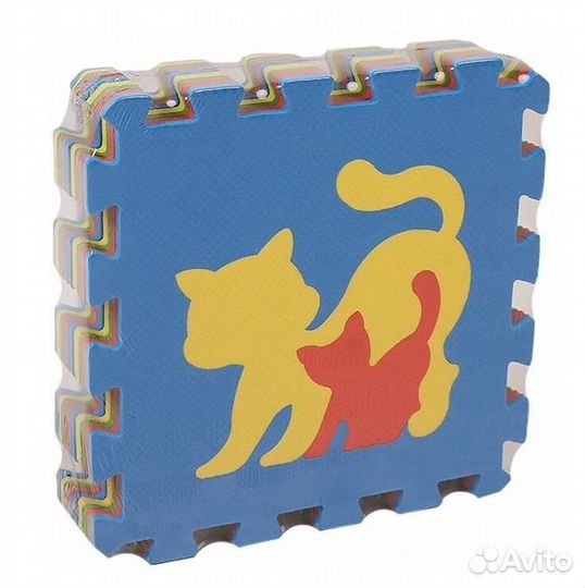 Коврик пазл 33х33х0.9 см, мягкий пол Животные