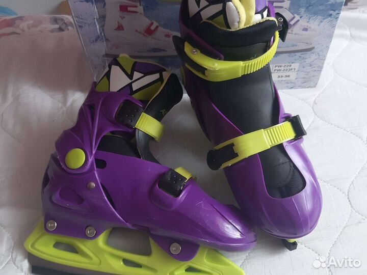 Коньки раздвижные ледовые р 33-36