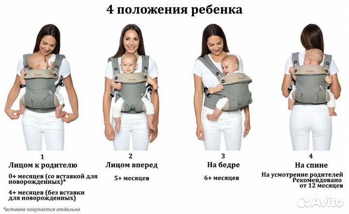 Эргорюкзак ergobaby four position 360 grey