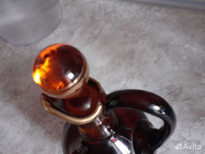 Цветной хрустальный графин чехия