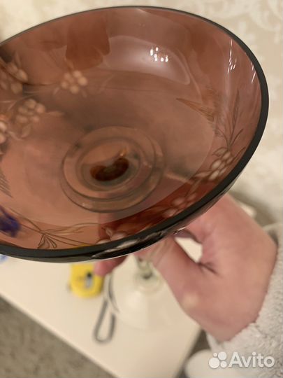 Ваза,конфетница марганцево стекло