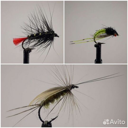 Мушки на хариуса, кумжу, сига, лосося, окуня, щуку