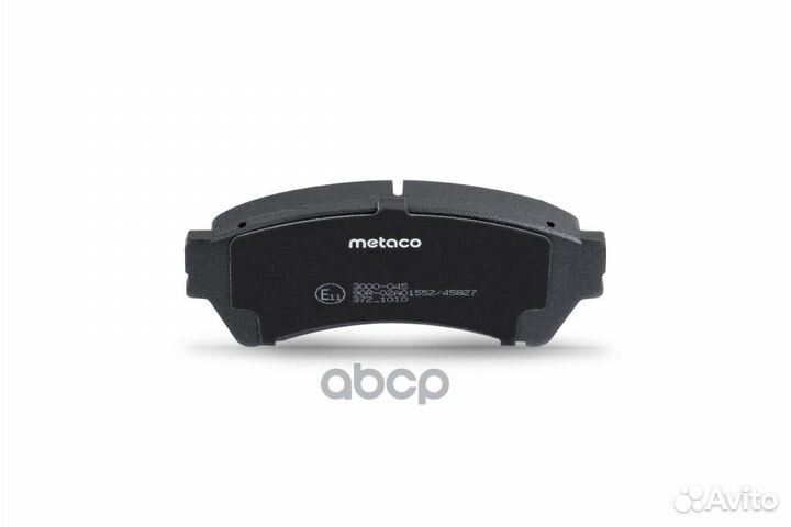 Колодки тормозные передние к-кт 3000-045 metaco