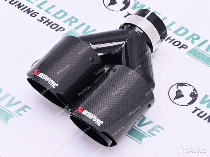 Насадка на выхлоп 2+0 Akrapovic 89мм