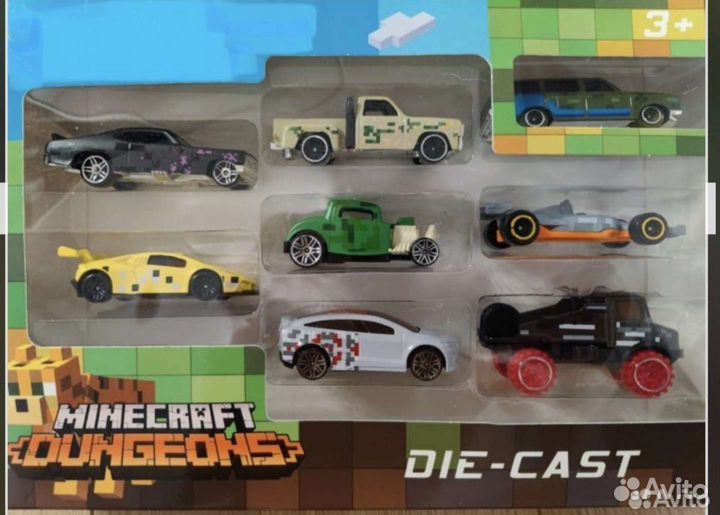 Набор машинок серий Майнкрафт 8 шт