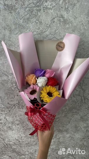 Букет из мыльных розочек
