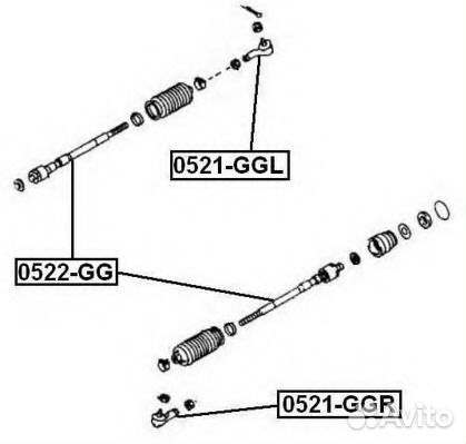 Asva 0522GG Осевой шарнир рулевая тяга