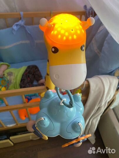 Колыбель Жираф с проектором музыкой и пультом ду