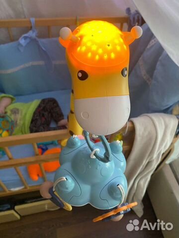 Колыбель Жираф с проектором музыкой и пультом ду