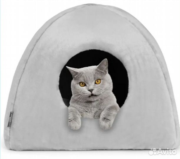 Домик для кошек меховой 40х40х39