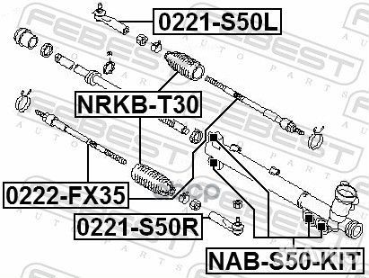 Сайлентблок рулевой рейки (комплект) nissan FX4