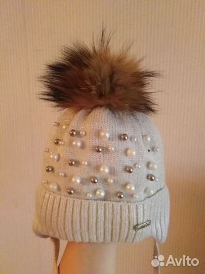 Шапка зимняя для девочки от 5 до 8 лет