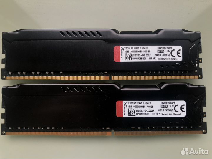 Оперативная память ddr4 hyperx 8gb (2x4gb) 2666мгц